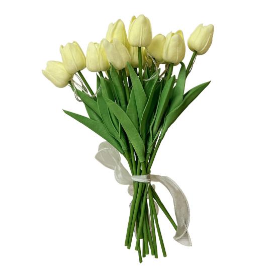 LED-beleuchtete künstliche Tulpenblumenlampe Real Touch Fälschung Tulpenstrauß Nachtlicht mit Band für Valentinstag Ostern Heimküche Hochzeitsdekoration