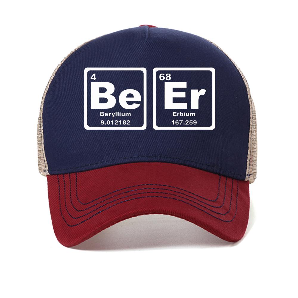 Beer Periodic cap Periodic Table Geek Graphic baseball caps Element of Beer Nerdy Science Unisex Style snapback hat trucker hats Adjustable красный