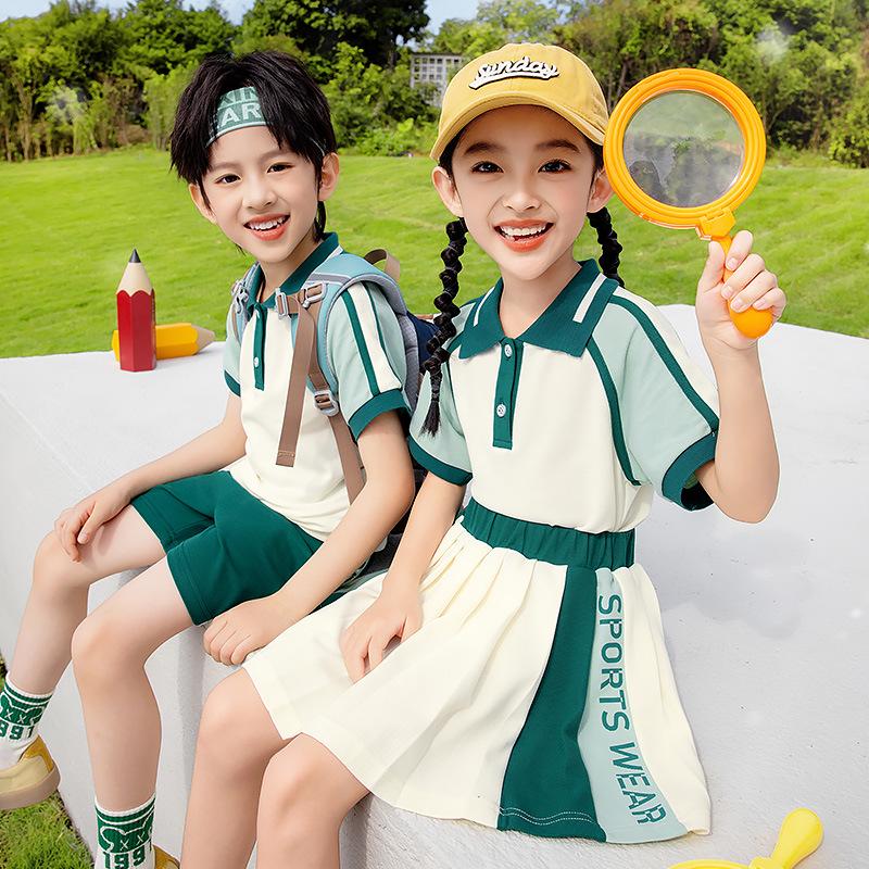 Children's Academy Style Summer Uniform Set for Kindergarten and Primary Students - Sports Uniform