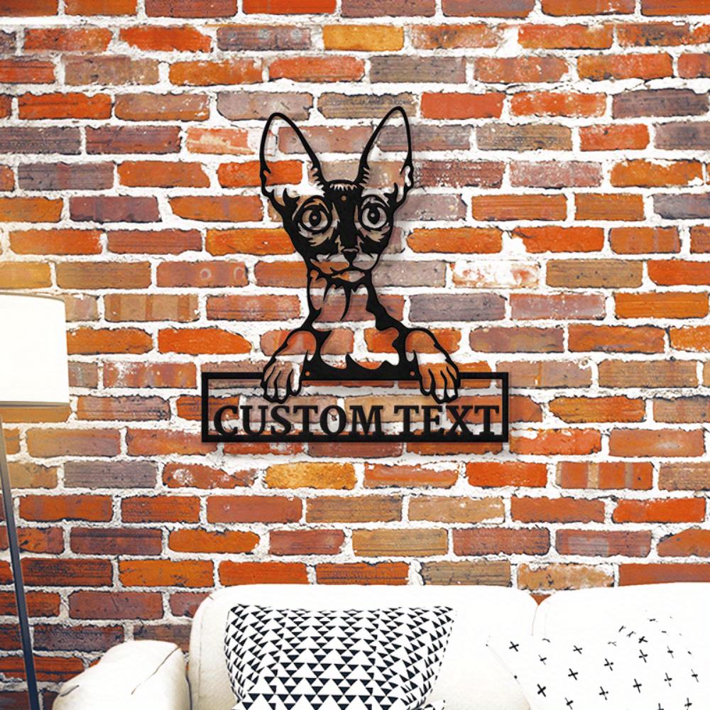 Unique Tailored Cornish Rex Cat Metal Wall Art Personalized Name Embossed Gift for Cat Lovers Home Decor