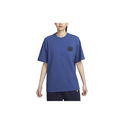 Logo Round Neck Casual Short Sleeve T-Shirt Unisex T-Shirt Blue FZ7621-486