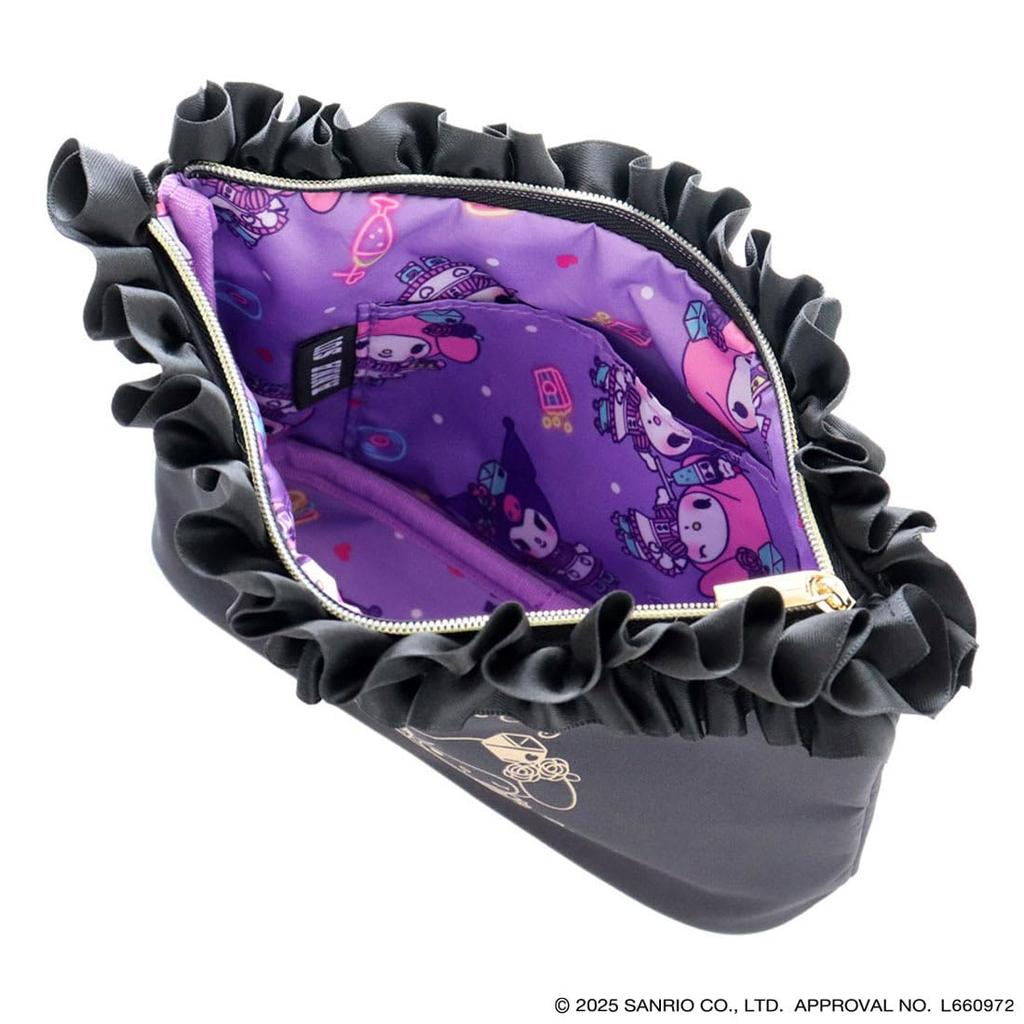 Anna Sui x My Melody Kuromi Pouch Limited Collaboration Art Lined Gathered Frill [Anna Sui] (Black) 001394-0001-02