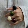 Ingemark 4 Farben Boho Kpop Harz Acryl Unregelmäßige Fingerringe für Damen 2026 Neuer Trend Vintage Knöchelringe Y2K Schmuck Geschenk
