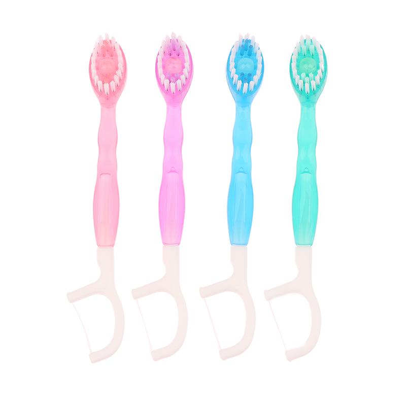 12 Piezas Cepillo de Dientes Desechable Cuentas Explotadas Cepillo de Dientes de Limpieza para Adultos Cepillo de Dientes Portátil para Viaje Con Hilo Dental Raspador de Lengua