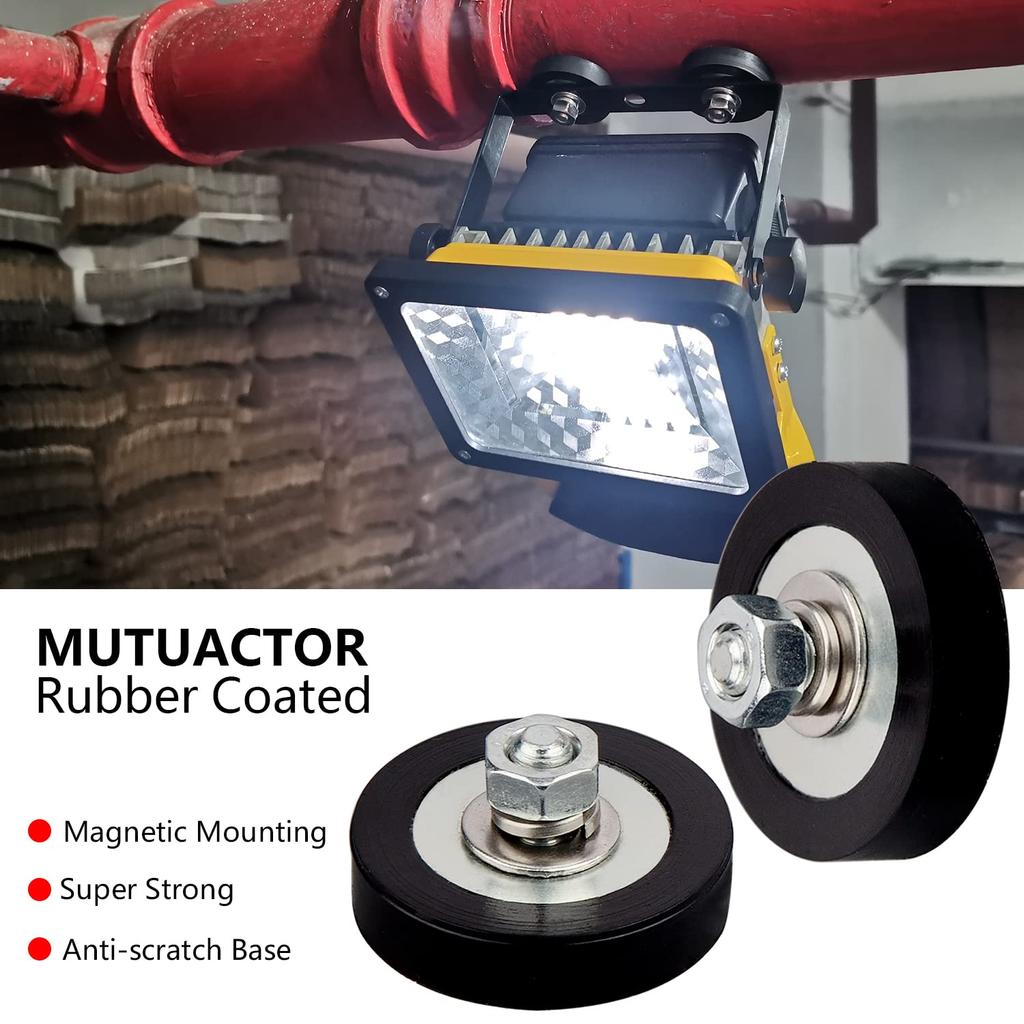 MUTUACTOR 4 PC Strong Rubber Coated Neodymium Magnet, Male Threaded