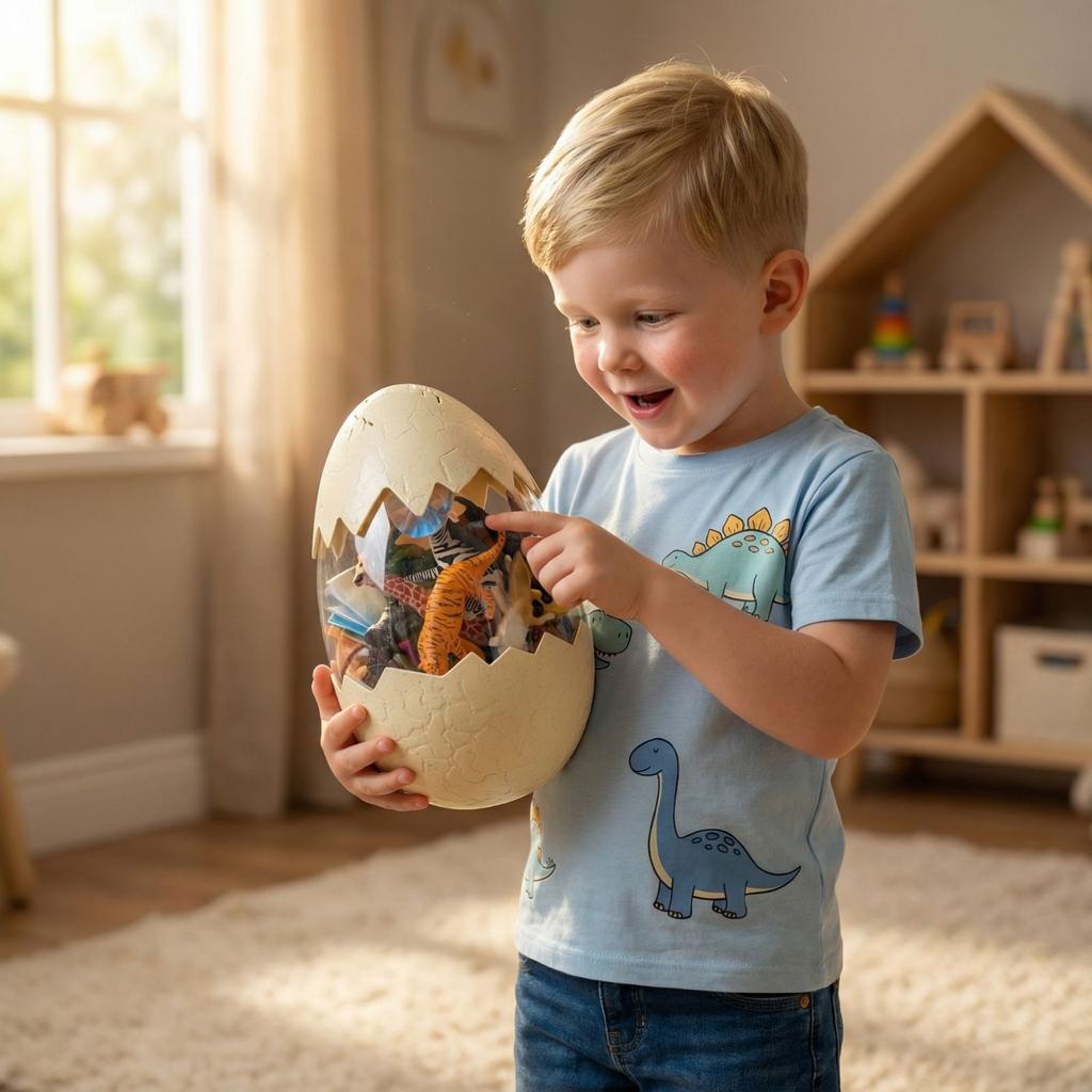 Easter Dino Egg Toy - Hatchable Dinosaur Animal Figures, Surprise Egg With Play Set For Kids & Collectors