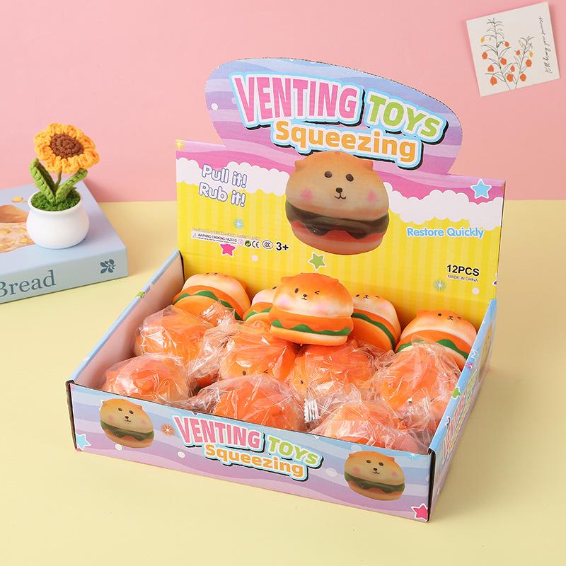Creative Hamburger Squeeze Toy - Office Stress Reliever & Fun Bread Ornament
