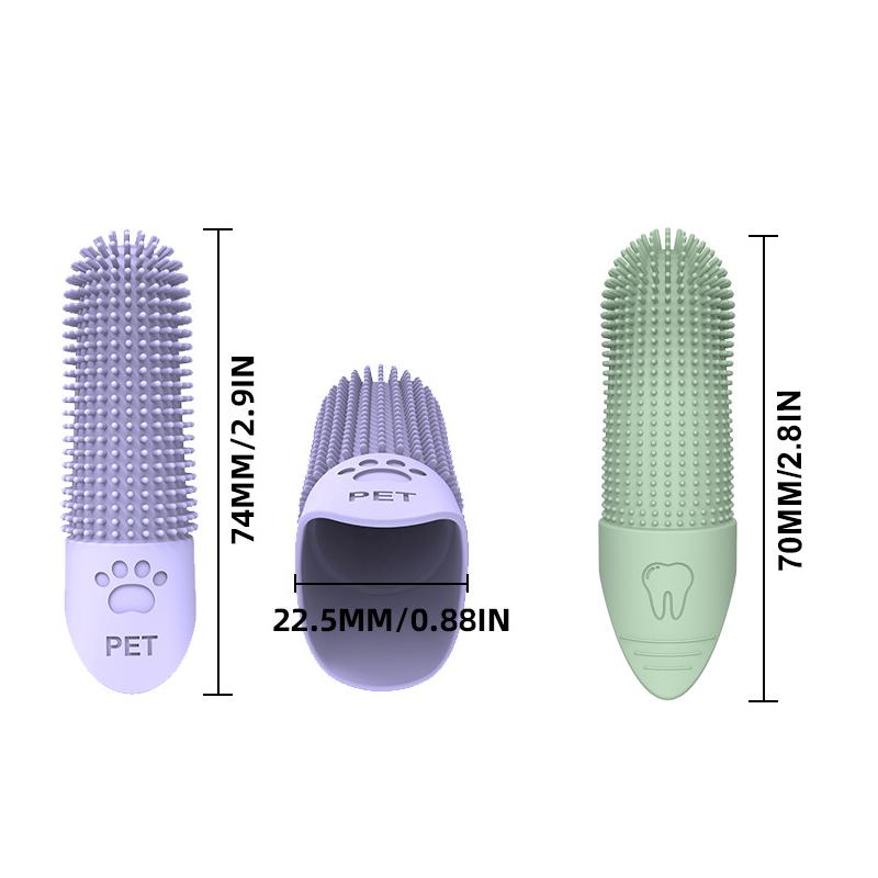 Soft Dog Toothbrush 360° Cleaning Teeth Dental Plaque Care Tools Food Grade Silicone Pet Finger Toothbrush Dog Accessories