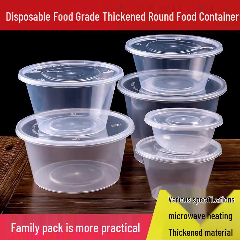 Disposable Plastic Food Bowls with Lids and Chopsticks