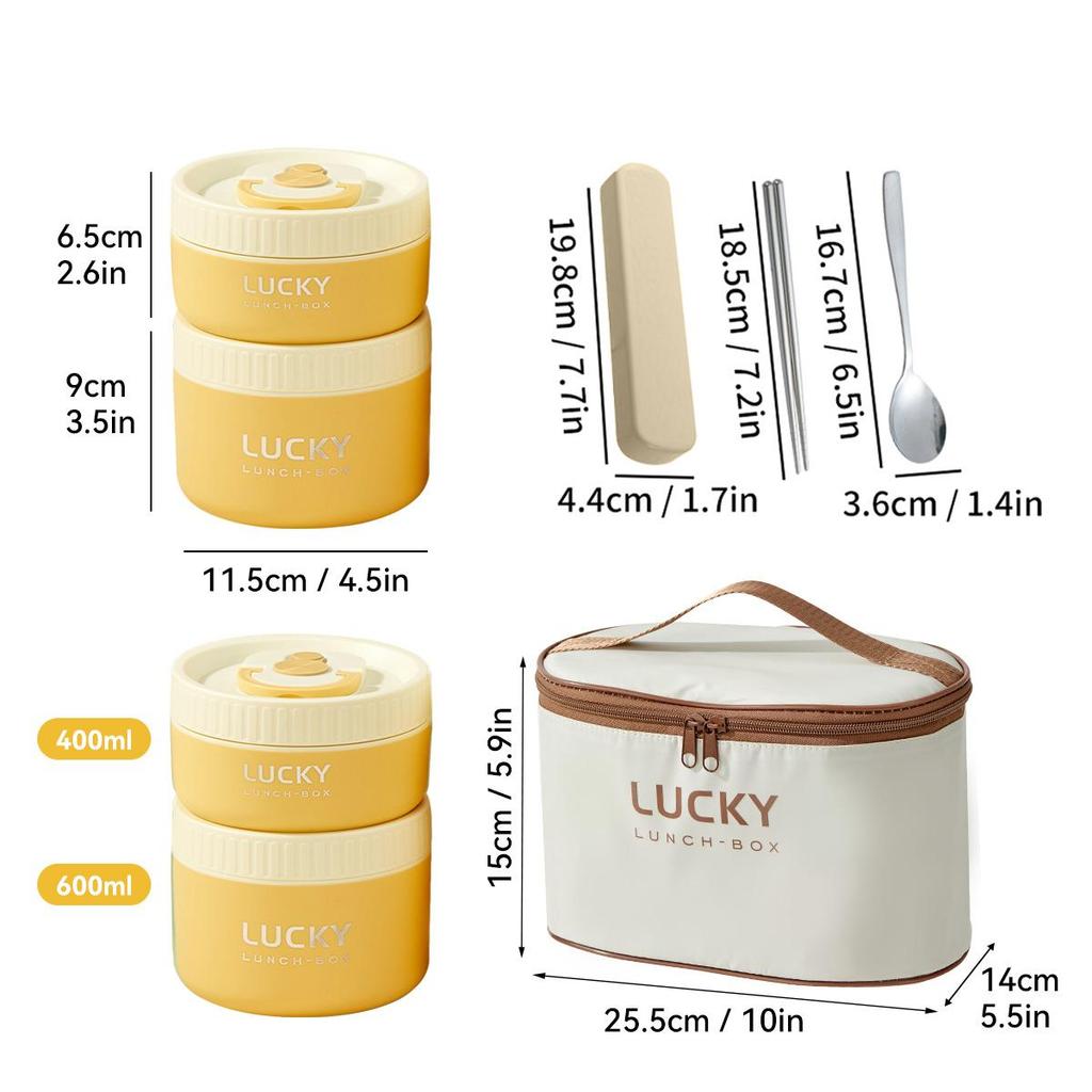 18/8 Stainless Steel Thermal Food Container Bento Lunch Box Set, Portable Keep Warm Lunch Container With Insulated Bag