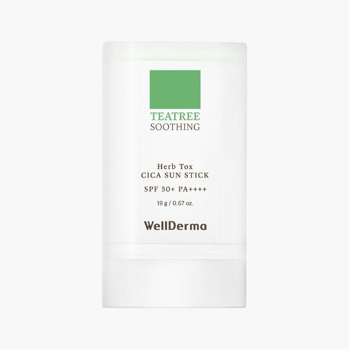 

WELLDERMA Tea Tree Soothing Herb Tox Cica Zero Sebum Sun Stick SPF50+ PA++++ 19g x2