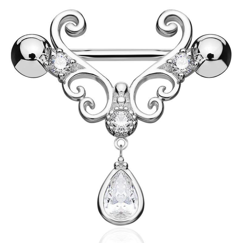 Set of 10 316L Surgical Steel Girl Nipple Rings Fashion Zircon Big Jewelry for Women for Weddings