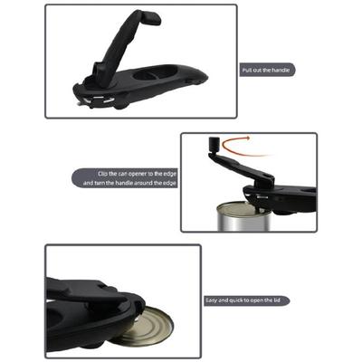 Multifunction Jar Opener Tool Nonslip Grip Rotating Handle Magnetic Can Bottle Lid Lifter for Household Camping Needs