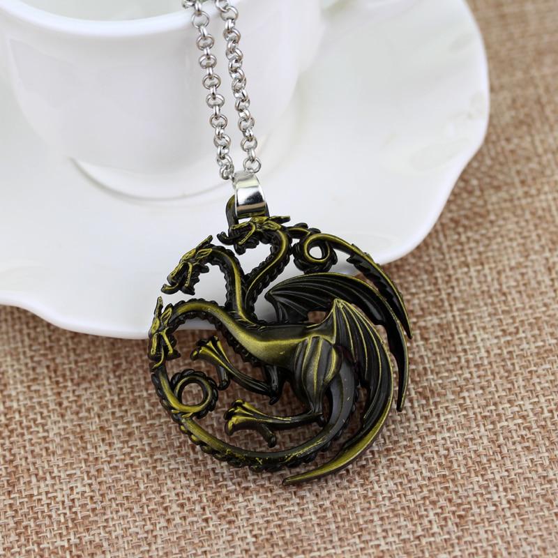 Collar Con Símbolo De Targaryen Para Hombres Y Mujeres, Colgante De Dragón De 3 Cabezas, Colgante