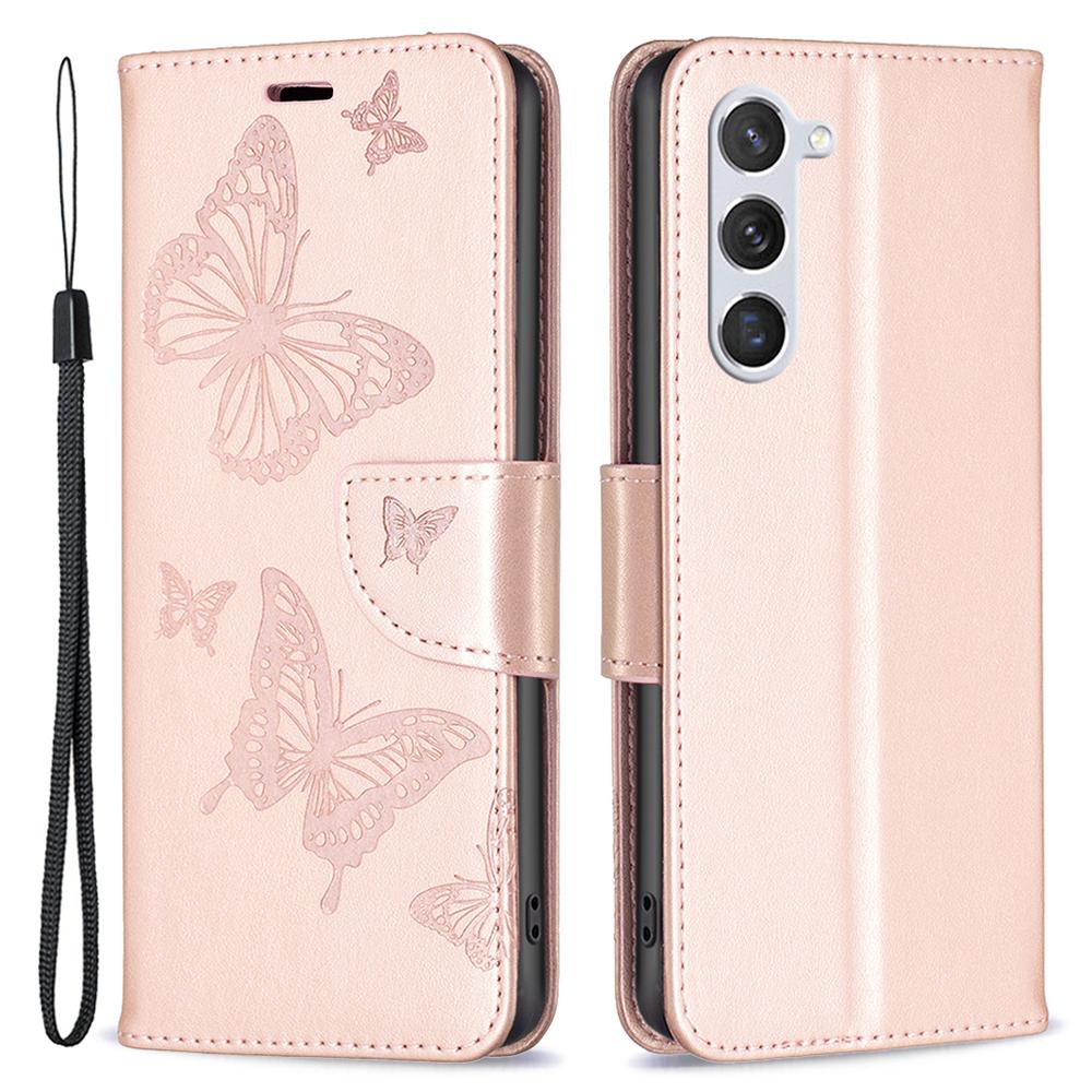 For Samsung Galaxy S25/S24 Phone Case Butterfly Imprinted PU Leather Wallet Cover