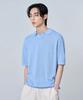 AGOD Plain Collar Half Knit [Sky Blue]
