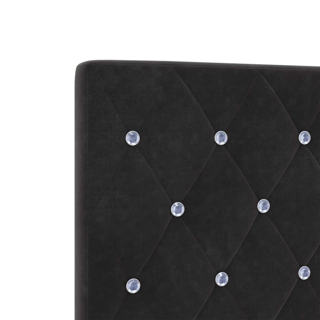 Box Spring Bed with Mattress Black 140 X 200 Cm Velvet