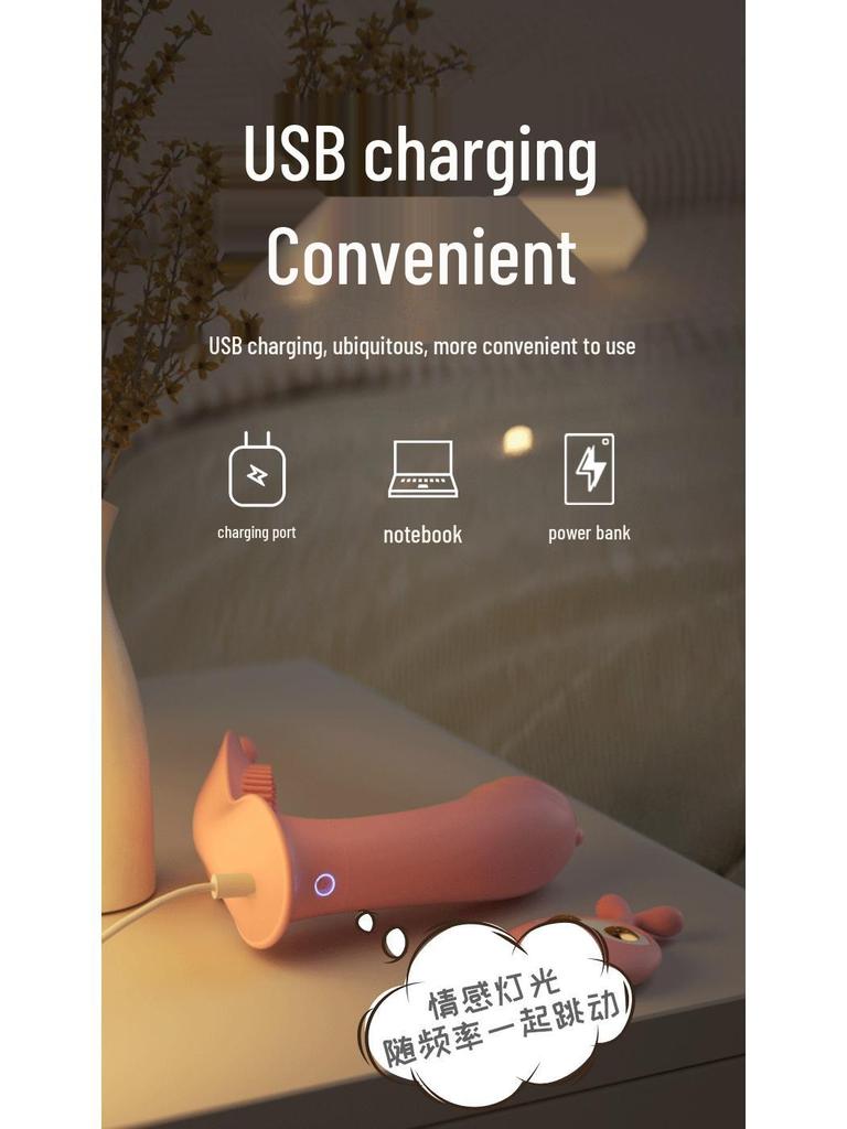Lai Le Cute Rabbit USB Remote Vibrator - Waterproof, Variable Frequency Masturbator for Women