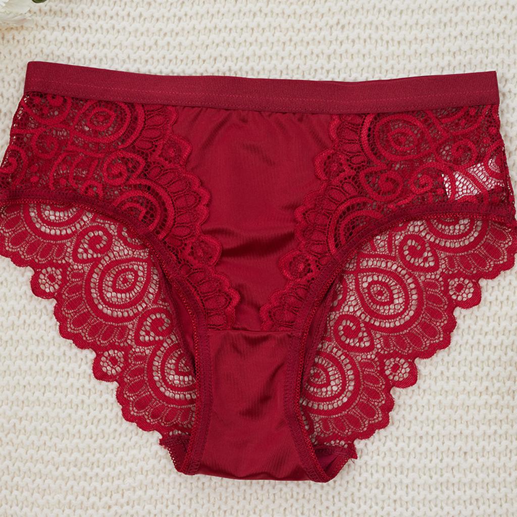 Ladies' Lace Underwear Mid Waist Sexy Lace Underwear