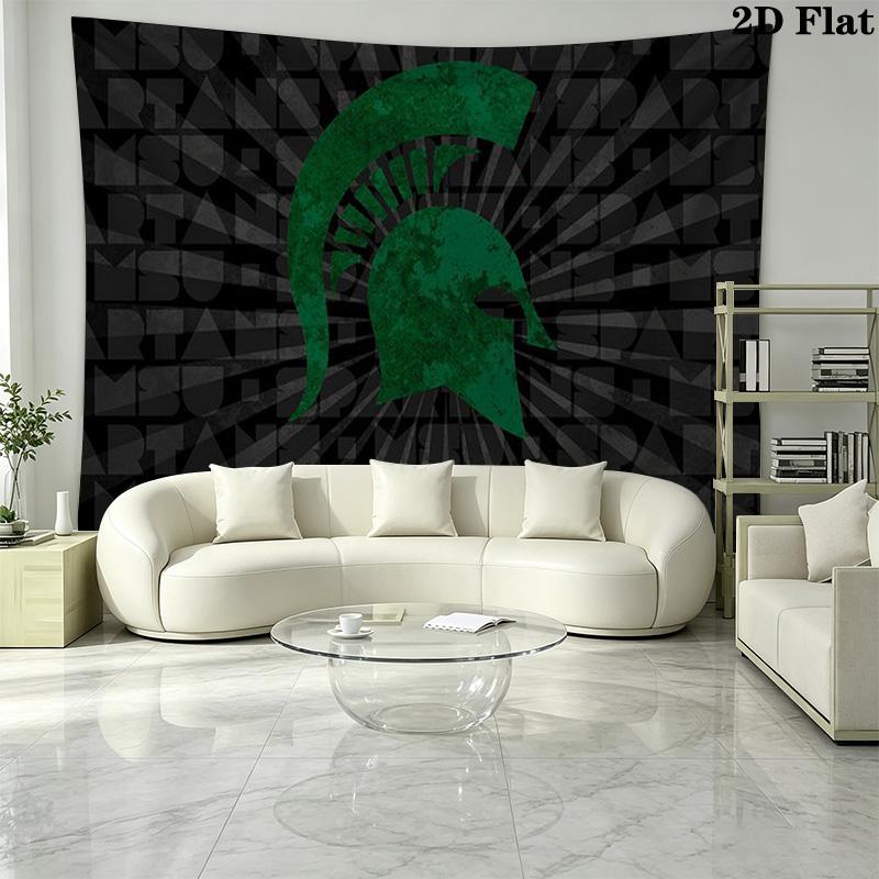 Michigan State Spartans football Wall Tapestry Aesthetic Wall Hanging Printed Fabric Blanket Decorative Tapestries for Bedroom Living Room Home Decor