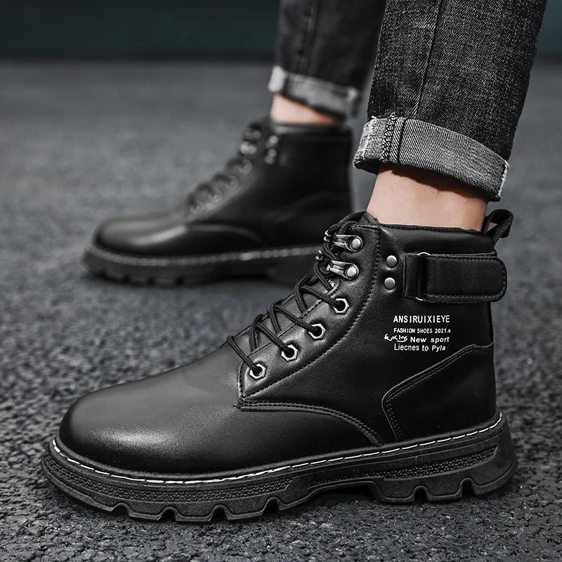 Fashion Men's Works Boots Spring Autumn Anti-slip Waterproof Male Sneakers Desert Tactical Boots Outdoor Travel Wear-resistant Man Shoes