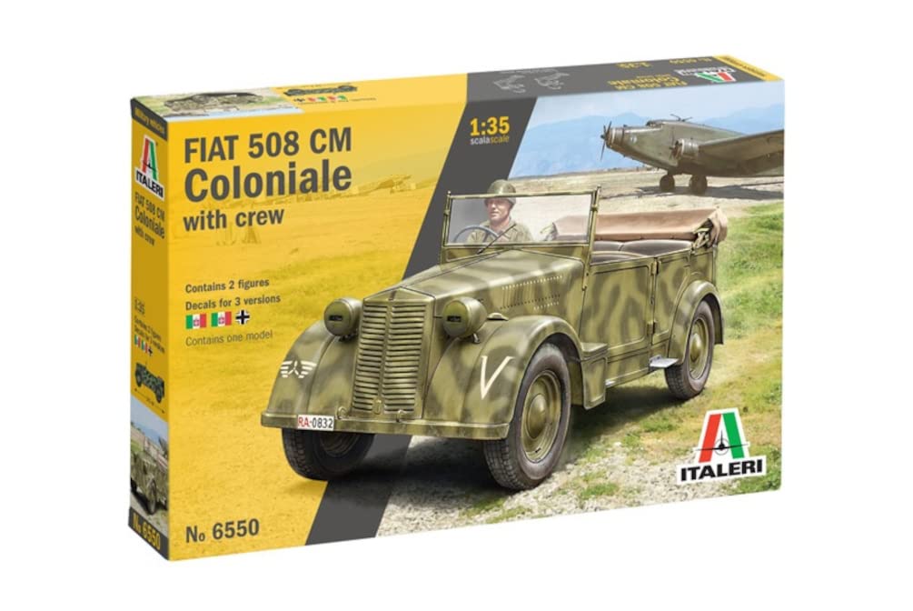 

ITALERI Tamiya Military Series Fiat 508 CM Coloniale driver Пластиковая модель 38550 IT6550 1/35 No.6550 (с фигурой)