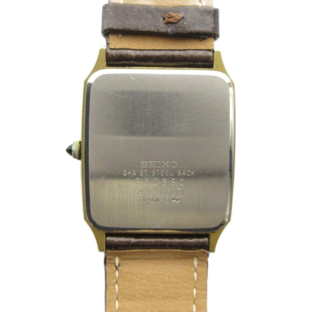 SEIKO Dolce Quartz Watch with Leather Gold Watch 5931-5550 Strap, Color, Men's (GY18 /MQ)