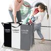 Foldable Large Oxford Cloth Laundry Basket - Washable, Portable, with Aluminum Handles
