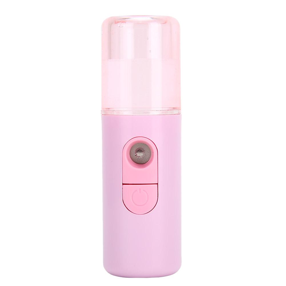 Mist Sprayer Hydrating Portable USB Face Steaming Skin‑Care Humidifier(Pink )