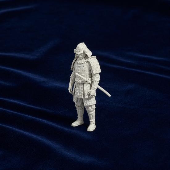 Japanese Samurai Statue, 3D Printed Warrior Figurine, Bushido Decor for Desk Shelf, Collectible Model for Home Office
