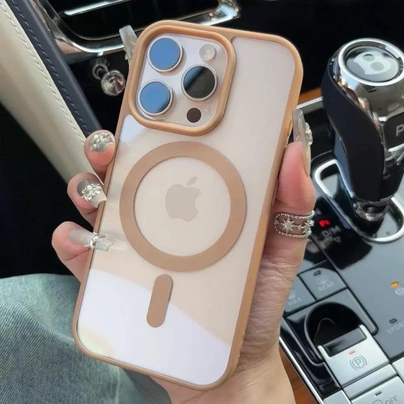 Applicable To IPhone 16 Acrylic Transparent Magnetic Phone Case Apple 15promax Simple Anti Fall Protection Case 14