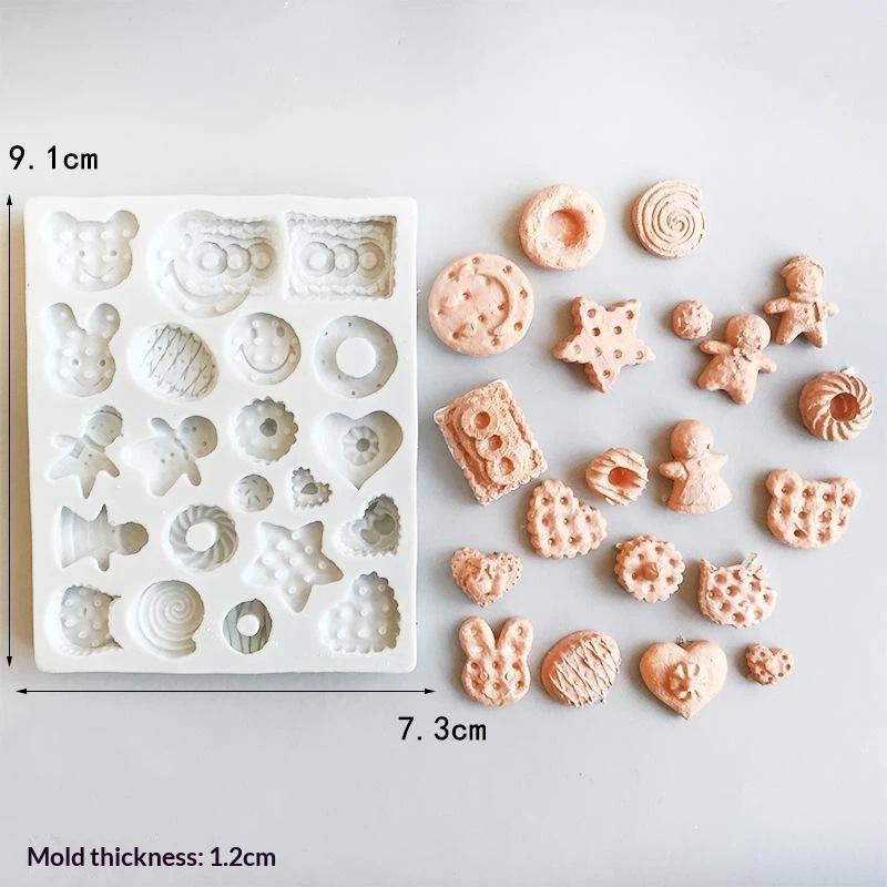 Food Grade Mini Silicone Cookie Molds Non-Stick Reusable DIY Baking Tools for Chocolate Candy Jewelry Making Gifts
