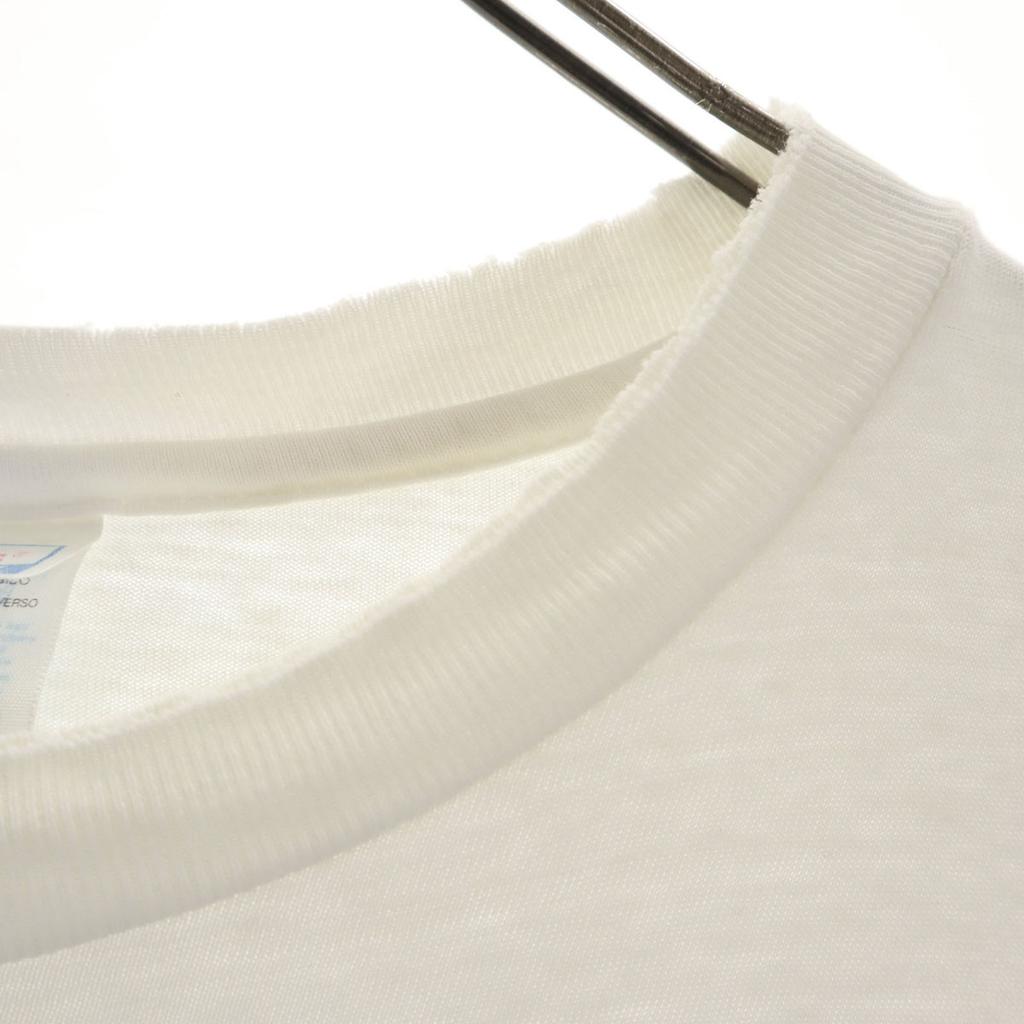 Hanes 90s Made in USA Old Short sleeve T-shirt XL off white Single stitch Men's Used