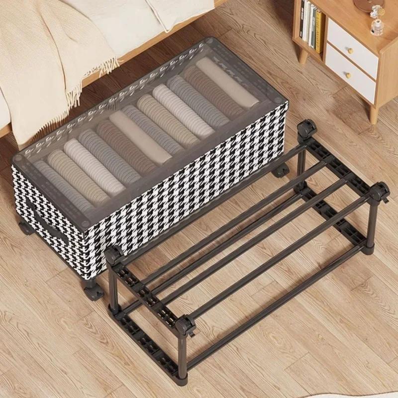 Mobile Under-bed Storage Organizer - Large Capacity Dust-proof Box with Wheels Practical Clothes & Toys Sorting Chest for Home