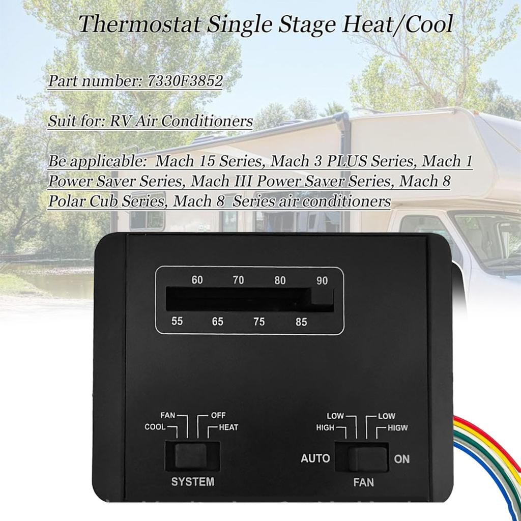 Effizienter Wohnmobil-Temperaturregler Thermostat Einstufige Heiz-/Kühlfunktion für Klimaanlagen der Mach-Serie