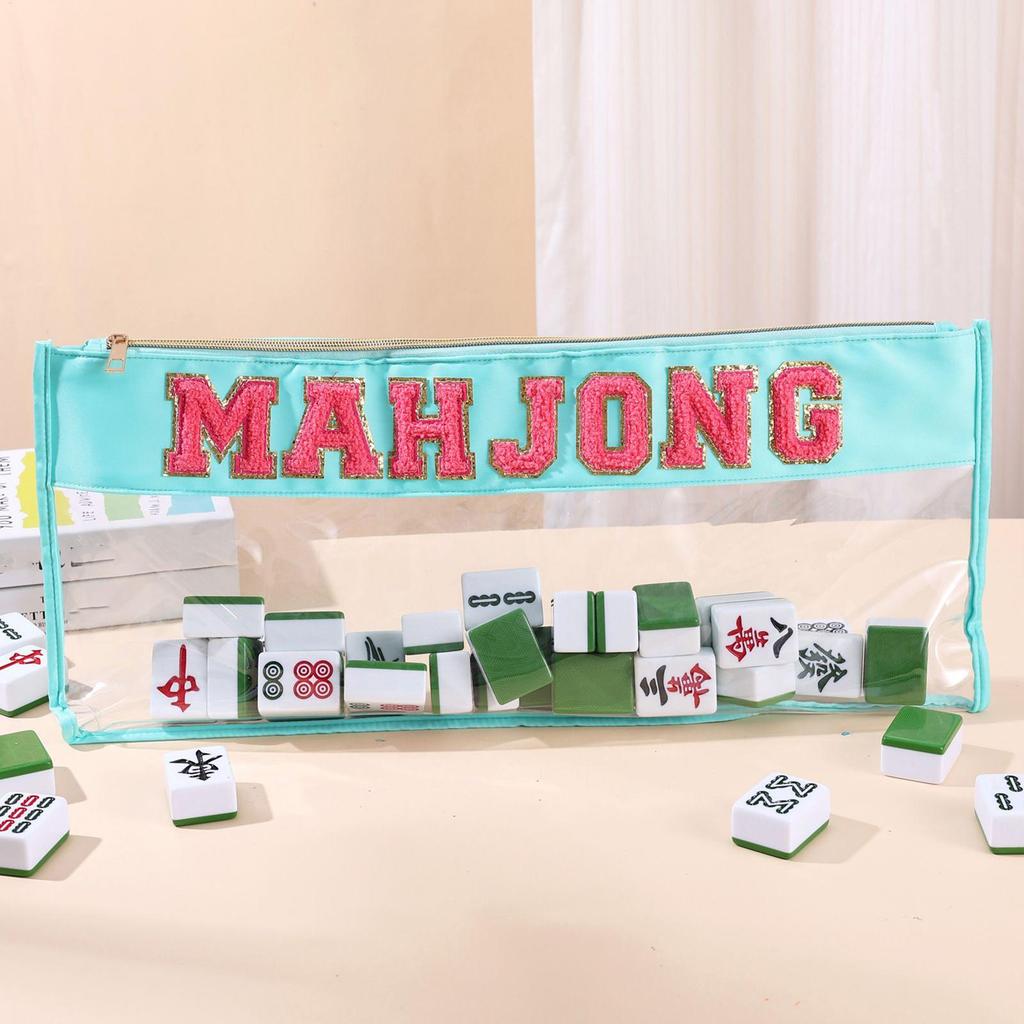 Mahjong Tile Bag Waterproof Large Mahjong Tile Holder Portable Organizer Case for Business Studio Home Travel Adults Teens