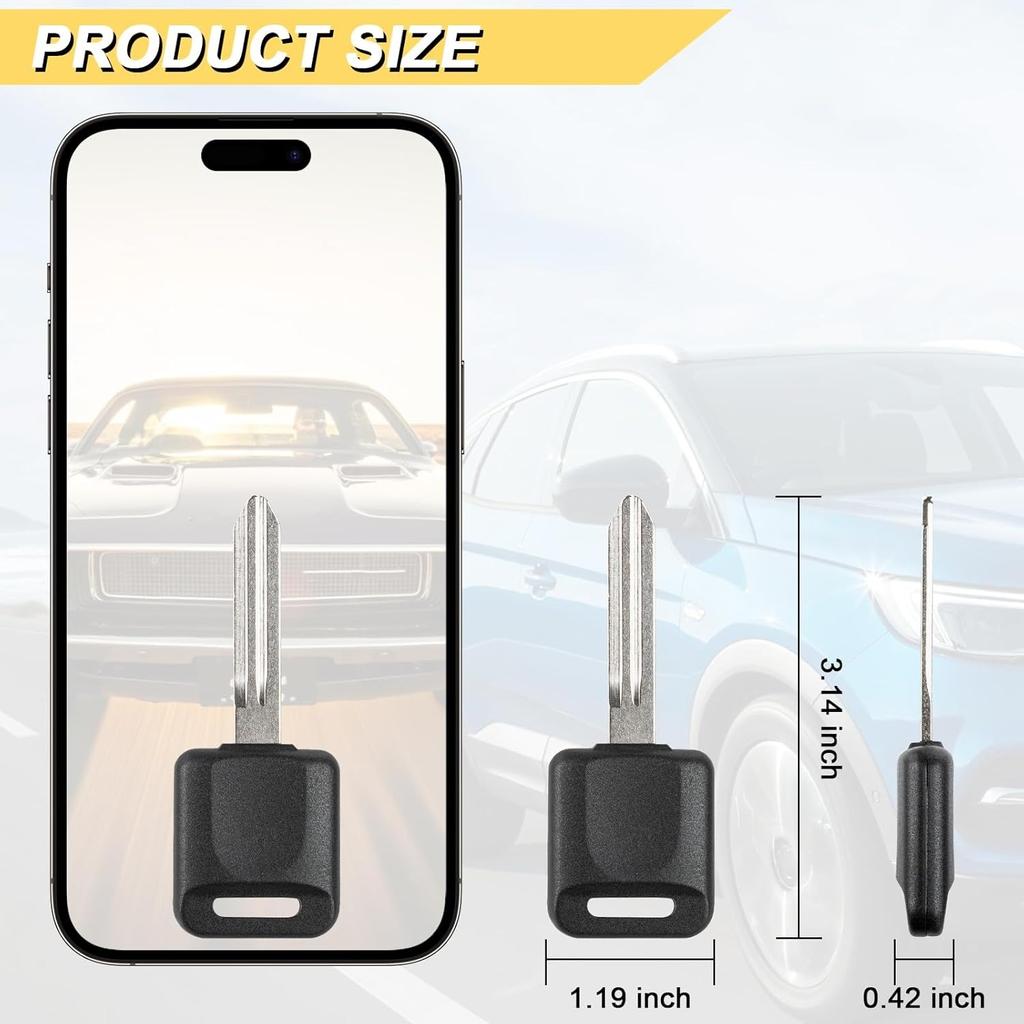 46 Chip Transponder Ignition Car Key Replacement for Nissan Altima Titan Frontier Quest Maxima Rogue Infiniti FX35 FX45, New Uncut, Locksmith Required