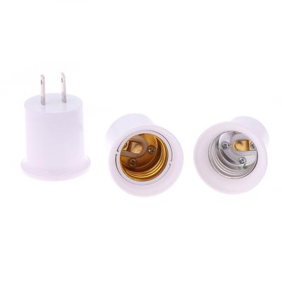 1Pc America European Plug E27 Lamp LED Bulbs Base E27 To EU US Plug Lamp Holder Converter Socket Adapter White Light Socket