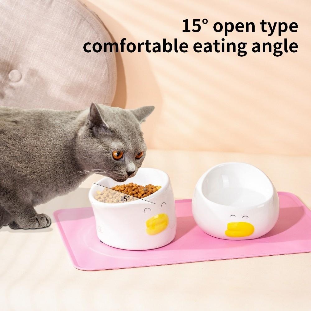 

Raised Design Dog Food Bowl Slanted Mouth Creative Cat Bowl Anti-Tipping Bowl Pet Feeding Style B