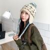 Ethnic Style Contrasting Color Pullover Wool Hat Women'S Winter Warm Ear Protection Knitted Hat Cold Bag Head Lei Feng Hat