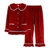 Children's Gold Velvet Pajamas - Autumn/Winter Homewear for Boys and Girls