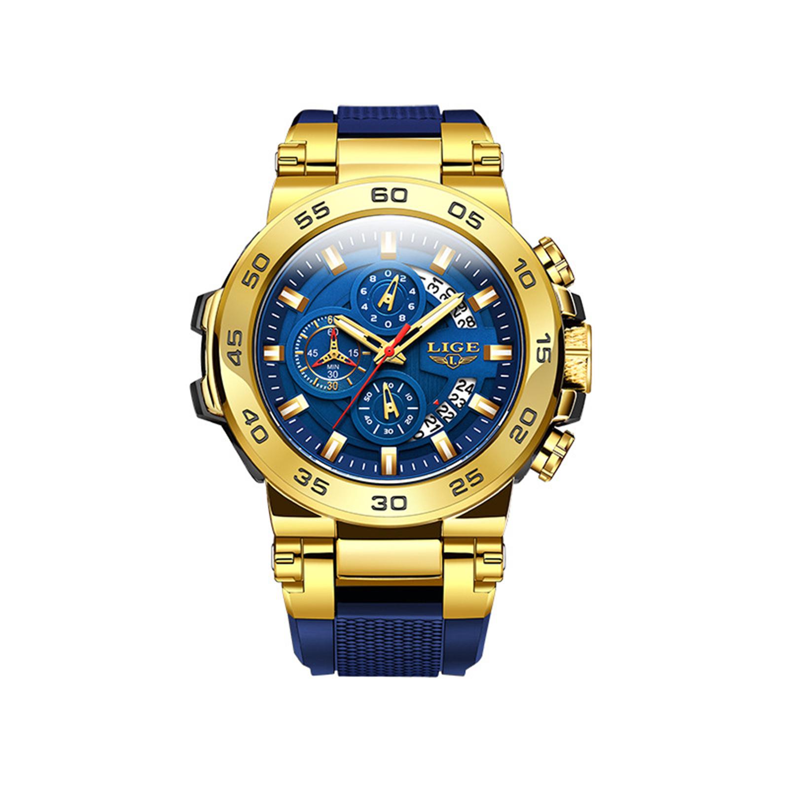 

Мужские водонепроницаемые светящиеся наручные часы-будильник для бега One Size