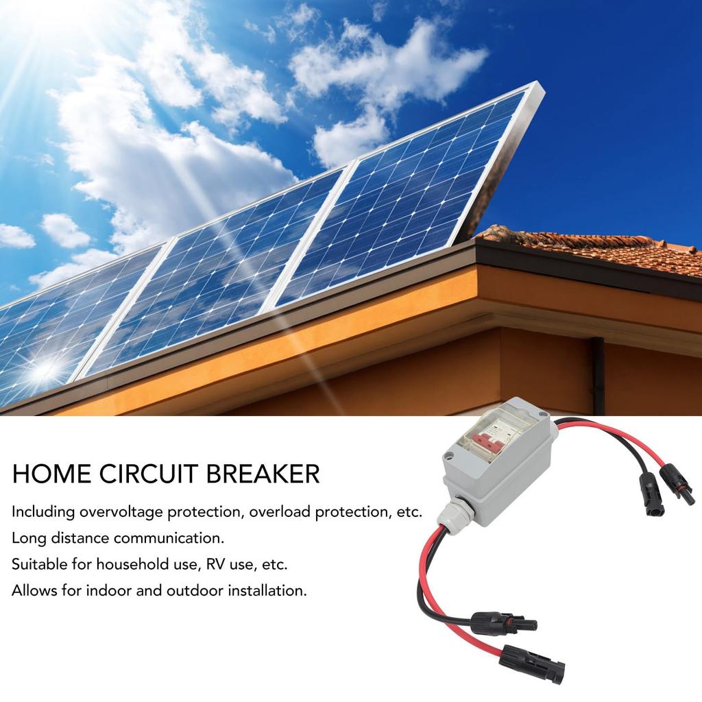 DC Circuit Breaker, 500V 32A Solar Panel Disconnect Switch, IP65 Waterproof Distribution Box Solar Isolator Switch (with Cable and PV Connector)