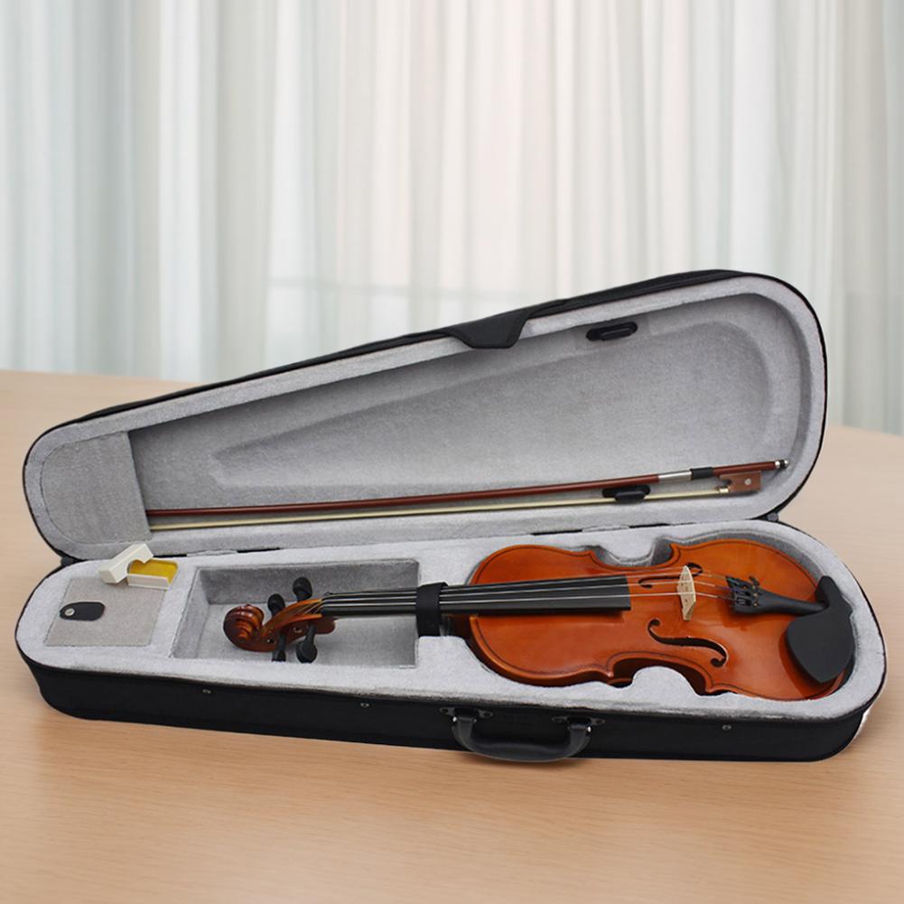 Violin 4/4 Full Size Kit With Case Bow Extra Strings Rosin Tuner Full Size Beginner Violin Wood Violin Set For Children & Adult