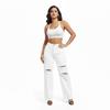 2026 Fashion Denim Trousers Women's Washed Straight Trend Long Ripped Jeans