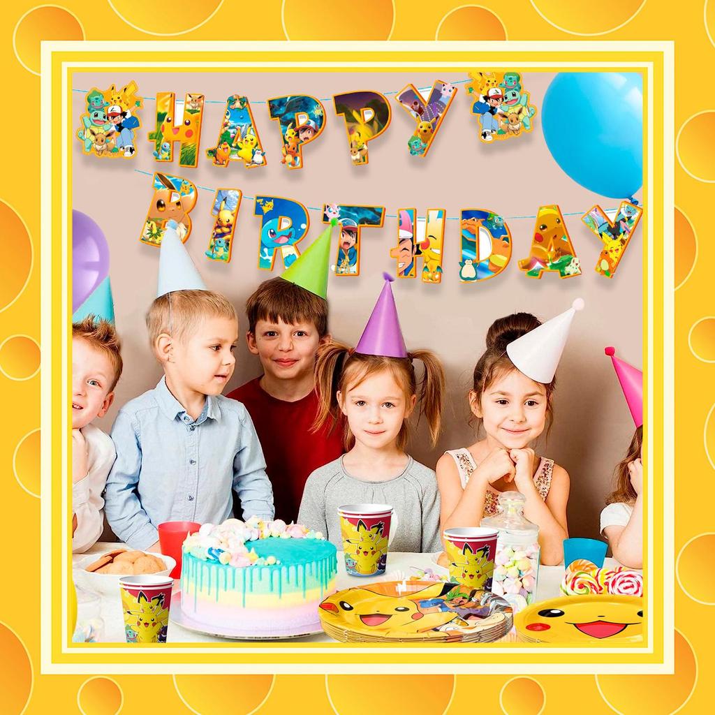 Cartoon Anime Birthday Party Supplies,Party Decorations&Tableware Kit, Suitable for Various Party Decorations