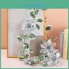 Christmas Garland With Glittering Leaves For Holiday Home Decor