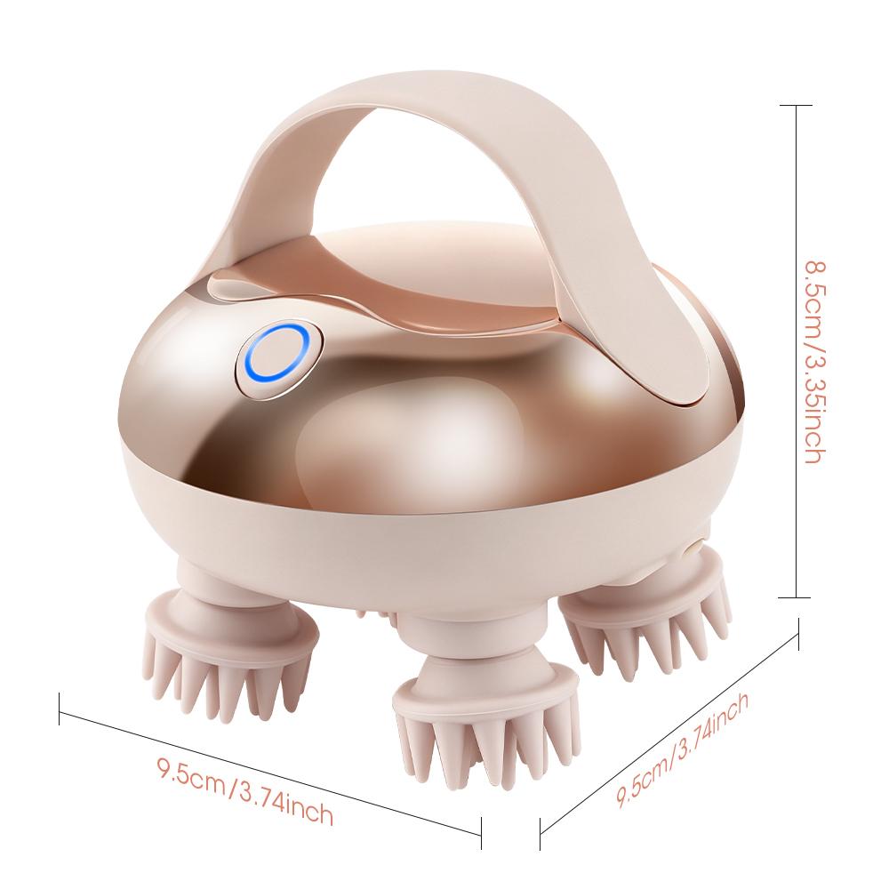 Handheld Head Massage Instrument Rechargeable Red Light Head Kneading Massager Scalp Stress Relax Body Cat Massage Waterproof