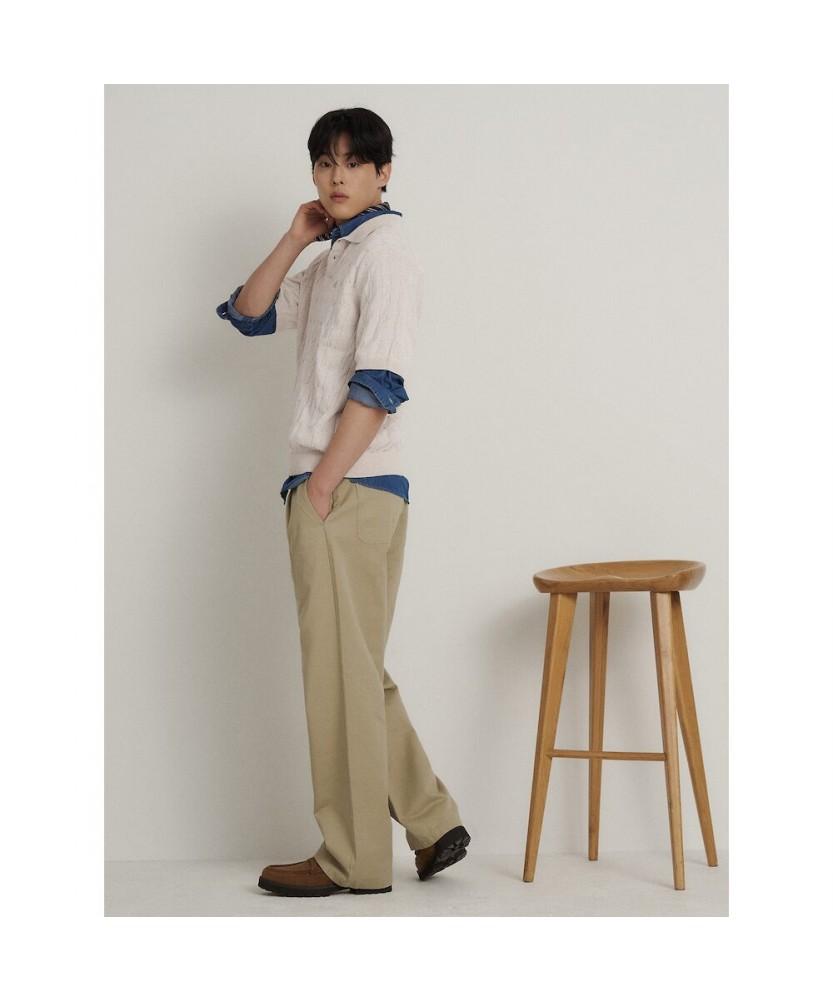 Binpolmen Cable Collar Neck Knit Ivory