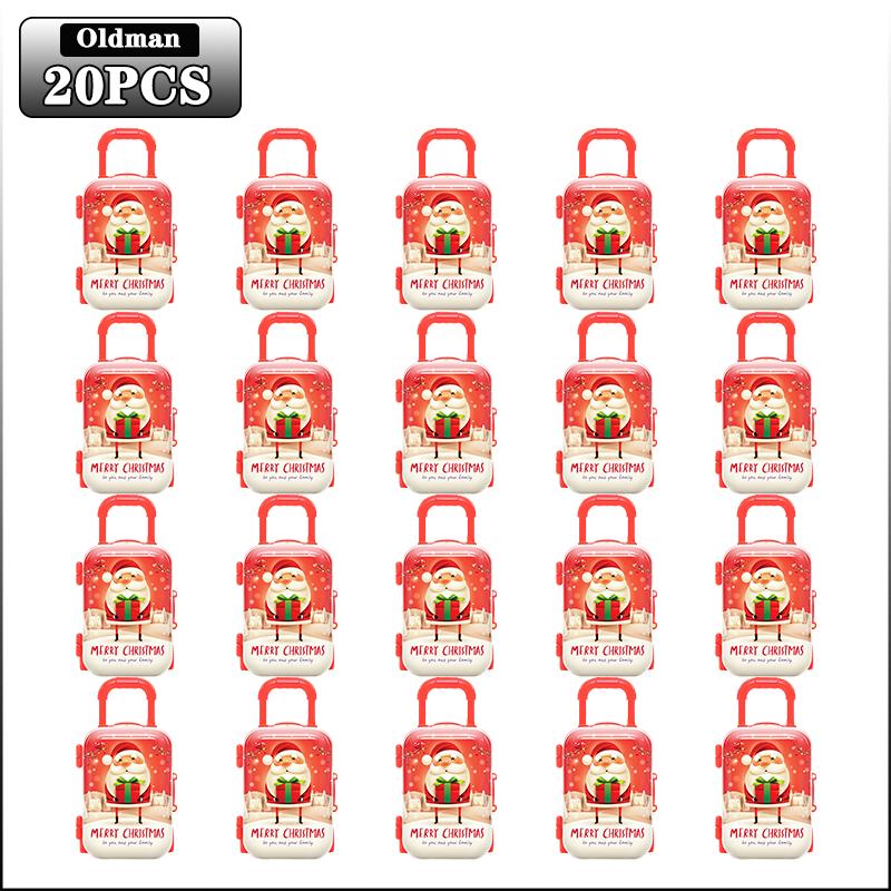 1-20PCS Christmas Mini Trolley Candy Box Cartoon Coin Purse Creative Kids Holiday Gift Box Party Favor Christmas Decoration